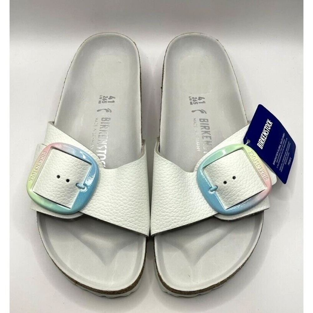 Birkenstock Madrid Big Buckle Women's Size EU 41 Ombre White Natural Leather NWT